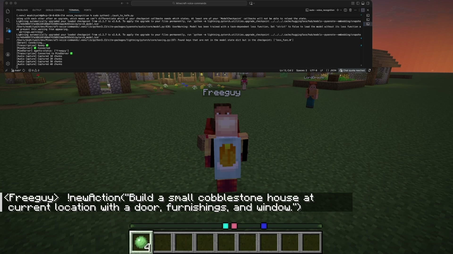 Minecraft Voice Agent
